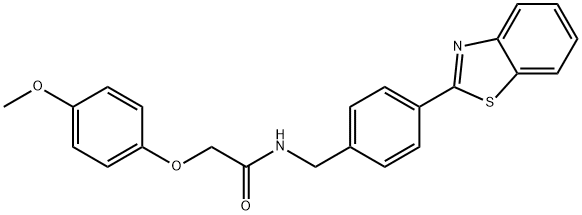 N-[4-(1,3-benzothiazol-2-yl)benzyl]-2-(4-methoxyphenoxy)acetamide Struktur