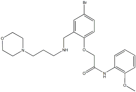 2-[4-bromo-2-({[3-(4-morpholinyl)propyl]amino}methyl)phenoxy]-N-(2-methoxyphenyl)acetamide Struktur