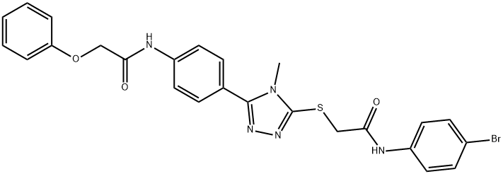 N-(4-bromophenyl)-2-[(4-methyl-5-{4-[(phenoxyacetyl)amino]phenyl}-4H-1,2,4-triazol-3-yl)sulfanyl]acetamide Struktur