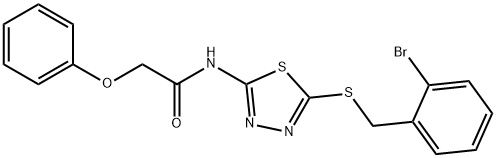 N-{5-[(2-bromobenzyl)sulfanyl]-1,3,4-thiadiazol-2-yl}-2-phenoxyacetamide Struktur