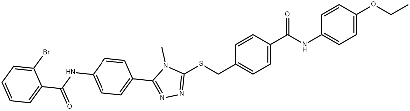 2-bromo-N-{4-[5-({4-[(4-ethoxyanilino)carbonyl]benzyl}sulfanyl)-4-methyl-4H-1,2,4-triazol-3-yl]phenyl}benzamide Struktur