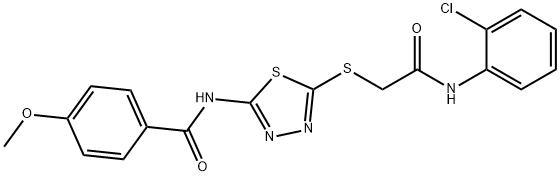 N-(5-{[2-(2-chloroanilino)-2-oxoethyl]sulfanyl}-1,3,4-thiadiazol-2-yl)-4-methoxybenzamide Struktur