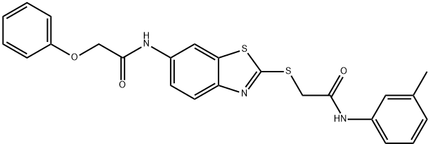 N-(2-{[2-oxo-2-(3-toluidino)ethyl]sulfanyl}-1,3-benzothiazol-6-yl)-2-phenoxyacetamide Struktur