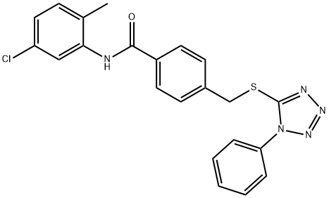 N-(5-chloro-2-methylphenyl)-4-{[(1-phenyl-1H-tetraazol-5-yl)sulfanyl]methyl}benzamide Struktur