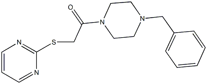 2-(4-benzyl-1-piperazinyl)-2-oxoethyl 2-pyrimidinyl sulfide Struktur