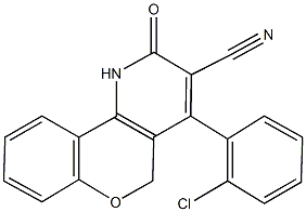 4-(2-chlorophenyl)-2-oxo-1,5-dihydro-2H-chromeno[4,3-b]pyridine-3-carbonitrile Struktur