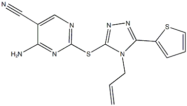 2-{[4-allyl-5-(2-thienyl)-4H-1,2,4-triazol-3-yl]sulfanyl}-4-amino-5-pyrimidinecarbonitrile Struktur