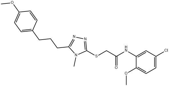 N-(5-chloro-2-methoxyphenyl)-2-({5-[3-(4-methoxyphenyl)propyl]-4-methyl-4H-1,2,4-triazol-3-yl}sulfanyl)acetamide Struktur