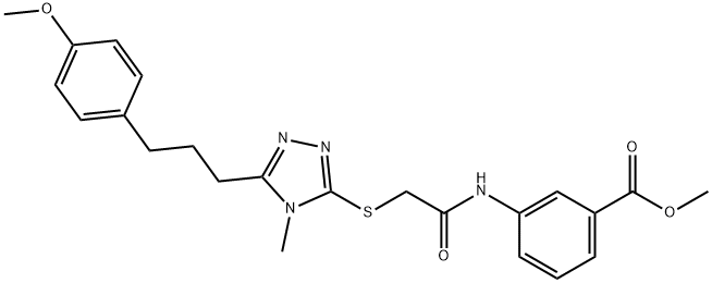 methyl 3-{[({5-[3-(4-methoxyphenyl)propyl]-4-methyl-4H-1,2,4-triazol-3-yl}sulfanyl)acetyl]amino}benzoate Struktur