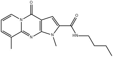 N-butyl-1,9-dimethyl-4-oxo-1,4-dihydropyrido[1,2-a]pyrrolo[2,3-d]pyrimidine-2-carboxamide Struktur