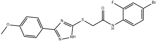 N-(4-bromo-2-fluorophenyl)-2-{[5-(4-methoxyphenyl)-4H-1,2,4-triazol-3-yl]sulfanyl}acetamide Struktur