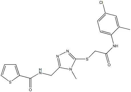 N-[(5-{[2-(4-chloro-2-methylanilino)-2-oxoethyl]sulfanyl}-4-methyl-4H-1,2,4-triazol-3-yl)methyl]-2-thiophenecarboxamide Struktur