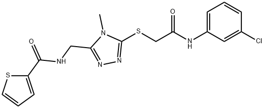 N-[(5-{[2-(3-chloroanilino)-2-oxoethyl]sulfanyl}-4-methyl-4H-1,2,4-triazol-3-yl)methyl]-2-thiophenecarboxamide Struktur