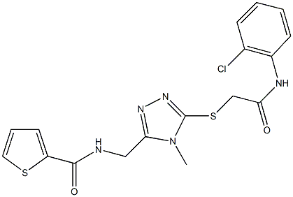 N-[(5-{[2-(2-chloroanilino)-2-oxoethyl]sulfanyl}-4-methyl-4H-1,2,4-triazol-3-yl)methyl]-2-thiophenecarboxamide Struktur