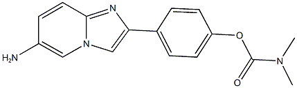 4-(6-aminoimidazo[1,2-a]pyridin-2-yl)phenyl dimethylcarbamate Struktur