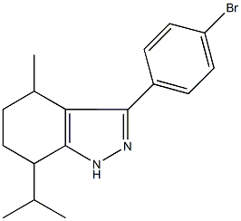 3-(4-bromophenyl)-7-isopropyl-4-methyl-4,5,6,7-tetrahydro-1H-indazole Struktur