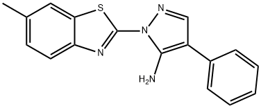 1-(6-methyl-1,3-benzothiazol-2-yl)-4-phenyl-1H-pyrazol-5-amine Struktur