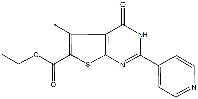 ethyl 5-methyl-4-oxo-2-(4-pyridinyl)-3,4-dihydrothieno[2,3-d]pyrimidine-6-carboxylate Struktur