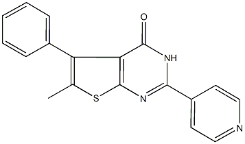 6-methyl-5-phenyl-2-(4-pyridinyl)thieno[2,3-d]pyrimidin-4(3H)-one Struktur