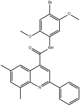 N-(4-bromo-2,5-dimethoxyphenyl)-6,8-dimethyl-2-phenyl-4-quinolinecarboxamide Struktur