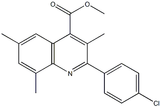 methyl 2-(4-chlorophenyl)-3,6,8-trimethyl-4-quinolinecarboxylate Struktur