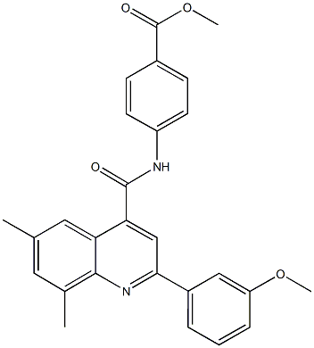 methyl 4-({[2-(3-methoxyphenyl)-6,8-dimethyl-4-quinolinyl]carbonyl}amino)benzoate Struktur