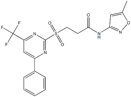 N-(5-methyl-3-isoxazolyl)-3-{[4-phenyl-6-(trifluoromethyl)-2-pyrimidinyl]sulfonyl}propanamide Struktur