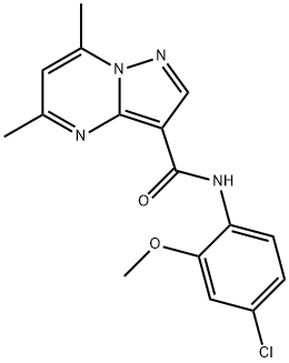 N-(4-chloro-2-methoxyphenyl)-5,7-dimethylpyrazolo[1,5-a]pyrimidine-3-carboxamide Struktur