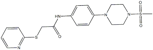 N-{4-[4-(methylsulfonyl)-1-piperazinyl]phenyl}-2-(2-pyridinylsulfanyl)acetamide Struktur