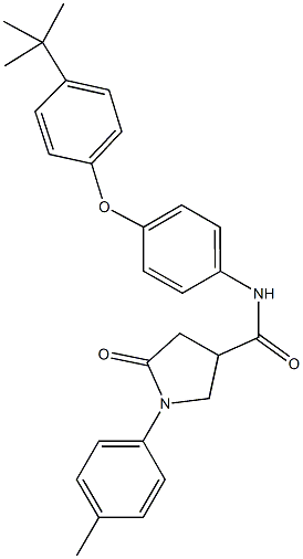 N-[4-(4-tert-butylphenoxy)phenyl]-1-(4-methylphenyl)-5-oxo-3-pyrrolidinecarboxamide Struktur