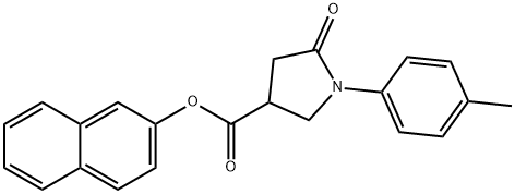 2-naphthyl 1-(4-methylphenyl)-5-oxo-3-pyrrolidinecarboxylate Struktur