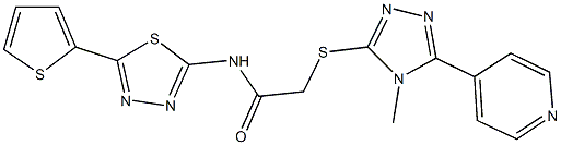 2-{[4-methyl-5-(4-pyridinyl)-4H-1,2,4-triazol-3-yl]sulfanyl}-N-[5-(2-thienyl)-1,3,4-thiadiazol-2-yl]acetamide Struktur