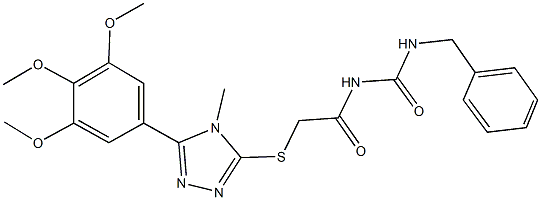 N-benzyl-N'-({[4-methyl-5-(3,4,5-trimethoxyphenyl)-4H-1,2,4-triazol-3-yl]sulfanyl}acetyl)urea Struktur