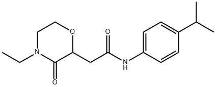 2-(4-ethyl-3-oxo-2-morpholinyl)-N-(4-isopropylphenyl)acetamide Struktur