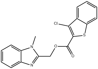 (1-methyl-1H-benzimidazol-2-yl)methyl 3-chloro-1-benzothiophene-2-carboxylate Struktur