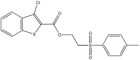 2-[(4-methylphenyl)sulfonyl]ethyl 3-chloro-1-benzothiophene-2-carboxylate Struktur