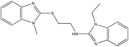 1-ethyl-N-{2-[(1-methyl-1H-benzimidazol-2-yl)sulfanyl]ethyl}-1H-benzimidazol-2-amine Struktur