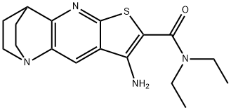 8-amino-N,N-diethyl-1,2,3,4-tetrahydro-1,4-ethanothieno[2,3-b][1,5]naphthyridine-7-carboxamide Struktur