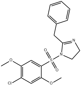 2-benzyl-1-[(4-chloro-2,5-dimethoxyphenyl)sulfonyl]-4,5-dihydro-1H-imidazole Struktur