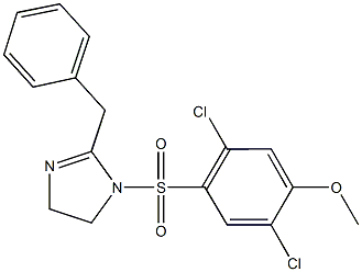 4-[(2-benzyl-4,5-dihydro-1H-imidazol-1-yl)sulfonyl]-2,5-dichlorophenyl methyl ether Struktur