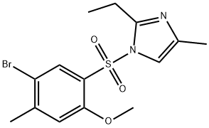 4-bromo-2-[(2-ethyl-4-methyl-1H-imidazol-1-yl)sulfonyl]-5-methylphenyl methyl ether Struktur