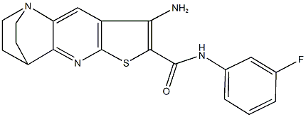 5-amino-N-(3-fluorophenyl)-7-thia-1,9-diazatetracyclo[9.2.2.0~2,10~.0~4,8~]pentadeca-2(10),3,5,8-tetraene-6-carboxamide Struktur