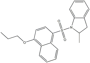 4-[(2-methyl-2,3-dihydro-1H-indol-1-yl)sulfonyl]-1-naphthyl propyl ether Struktur