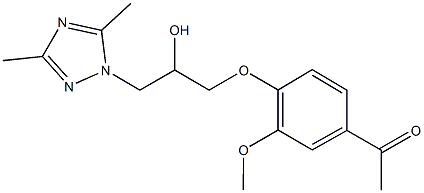 1-{4-[3-(3,5-dimethyl-1H-1,2,4-triazol-1-yl)-2-hydroxypropoxy]-3-methoxyphenyl}ethanone Struktur