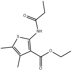 ethyl 4,5-dimethyl-2-(propionylamino)-3-thiophenecarboxylate Struktur