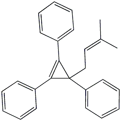 [1-(3-methyl-2-butenyl)-2,3-diphenyl-2-cyclopropen-1-yl]benzene Struktur