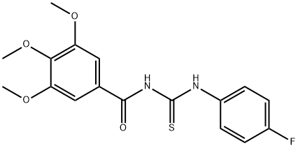 N-(4-fluorophenyl)-N'-(3,4,5-trimethoxybenzoyl)thiourea Struktur