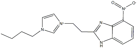 1-butyl-3-[2-(4-nitro-1H-benzimidazol-2-yl)ethyl]-1H-imidazol-3-ium Struktur