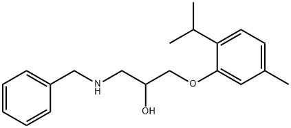 1-(benzylamino)-3-(2-isopropyl-5-methylphenoxy)-2-propanol Struktur