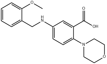 5-[(2-methoxybenzyl)amino]-2-(4-morpholinyl)benzoic acid Struktur